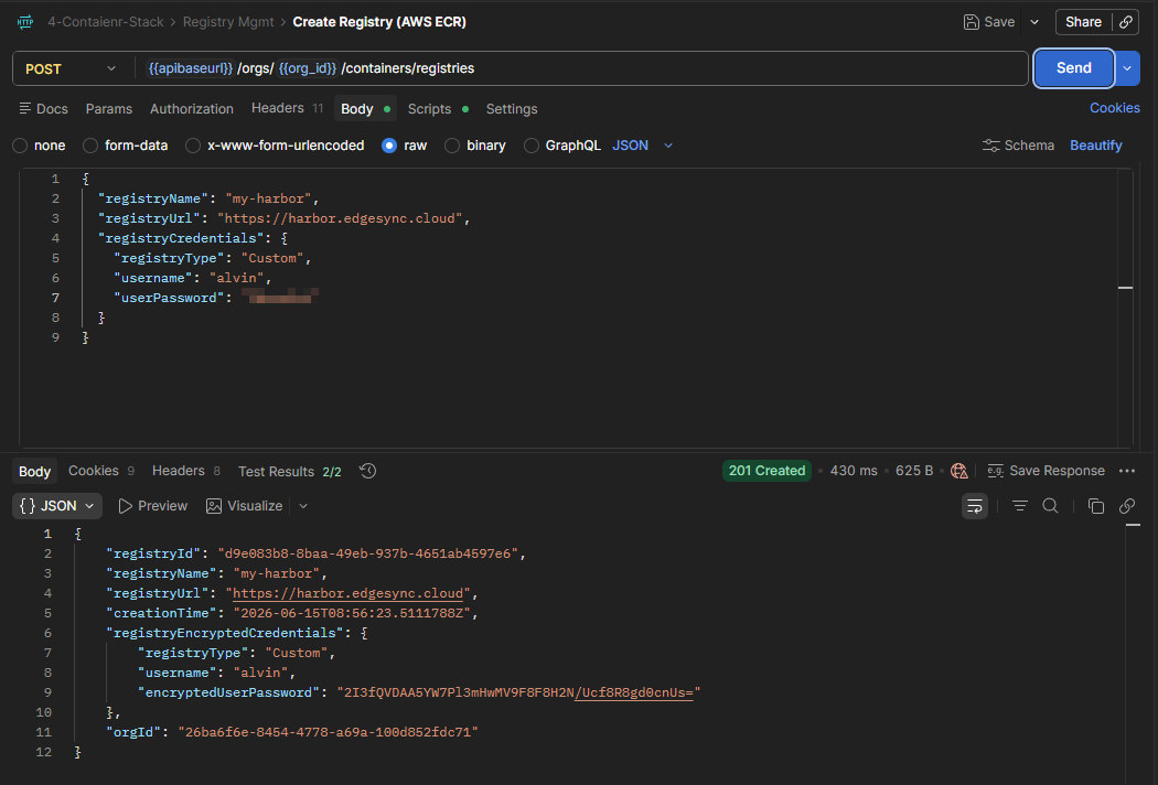 postman create registry
