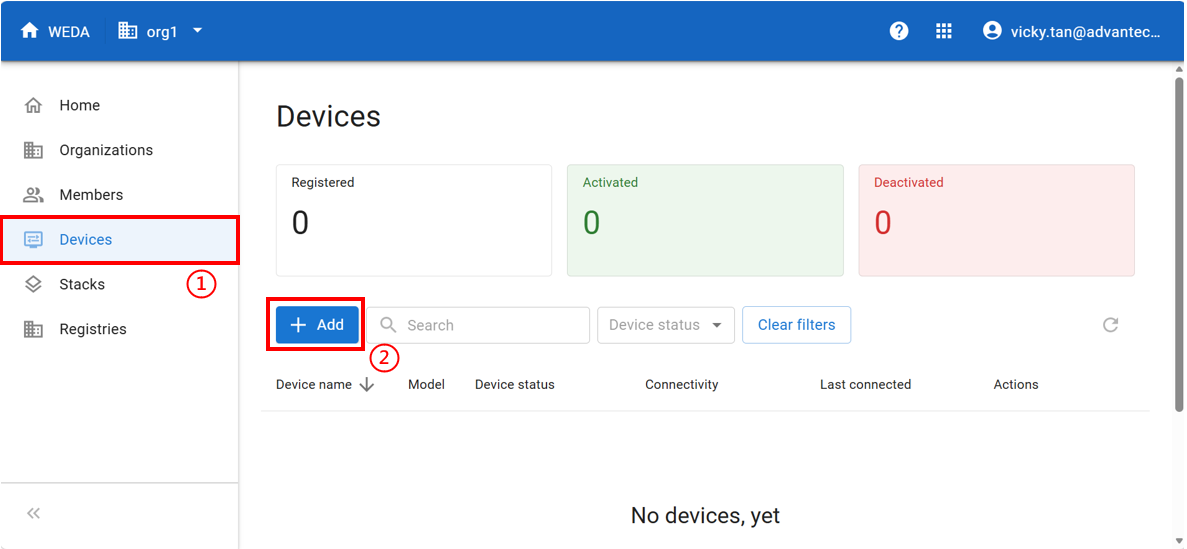 Devices list